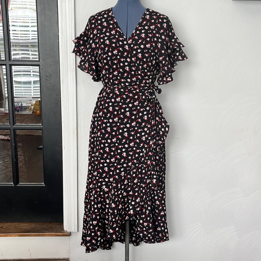 Max Studio Floral Wrap Dress